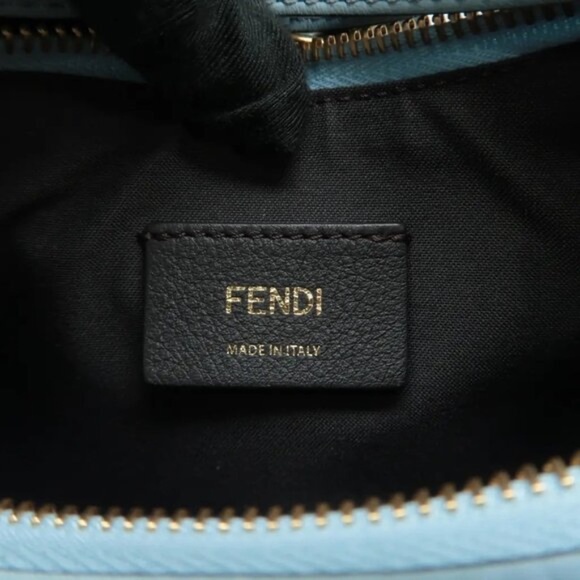 100% Authentic FENDI Fendigraphy Blue Leather Shoulder Bag 2007-071224 - Picture 9 of 12